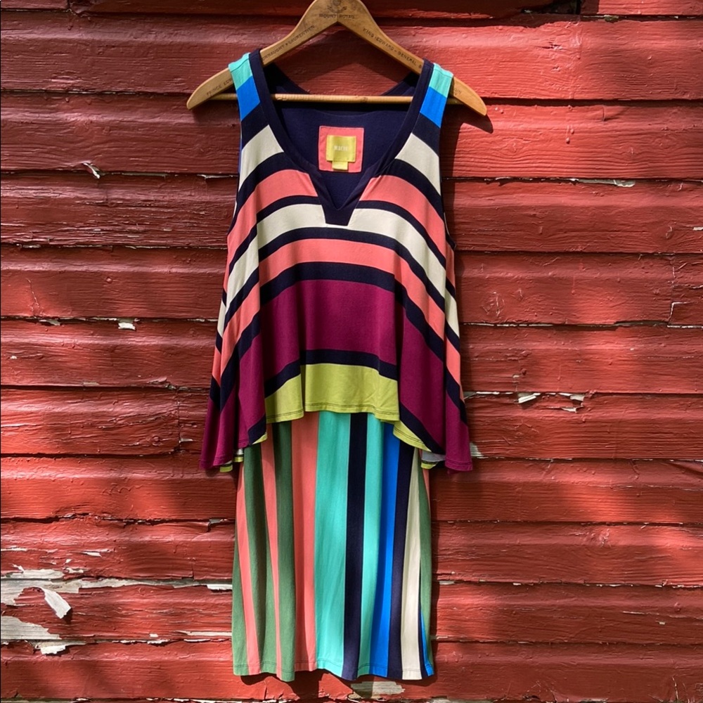 Anthropologie Maeve Davina Dress in Multicolor Stripes Women's Size XS - Picture 2 of 9